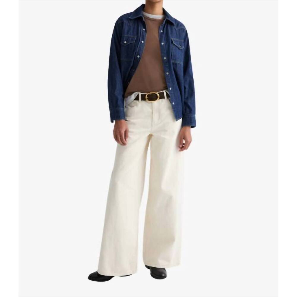NEW TWP tiny dancer wide leg jeans in natural - Picture 4 of 7